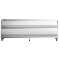 Regency 18 inch x 96 inch 18 Gauge Type 304 Stainless Steel Dish Cabinet with Adjustable Midshelf