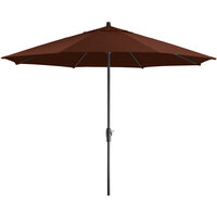 Lancaster Table & Seating 11' Terracotta Crank Lift Umbrella with 1 1/2 inch Aluminum Pole