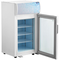 Avantco CFM2LB White Countertop Freezer with Swing Door and Top Lit Header