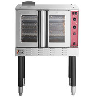 Cooking Performance Group FGC100N Single Deck Standard Depth Full Size Natural Gas Convection Oven with Legs - 54,000 BTU