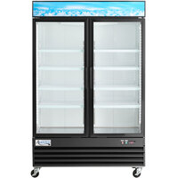 Avantco GDC-49-HC 53 inch Black Swing Glass Door Merchandiser Refrigerator with LED Lighting