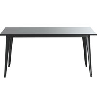 Lancaster Table & Seating Alloy Series 63 inch x 32 inch Black Dining Height Outdoor Table