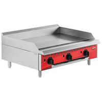 Avantco Chef Series CAG-36-TG 36 inch Countertop Gas Griddle with Thermostatic Controls - 105,000 BTU