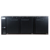Avantco UBB-4-HC 90 inch Black Counter Height Solid Door Back Bar Refrigerator with LED Lighting