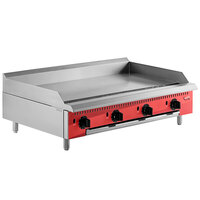 Avantco Chef Series CAG-48-TG 48 inch Countertop Gas Griddle with Thermostatic Controls - 140,000 BTU