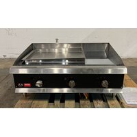 Cooking Performance Group GTU-CPG-36-L Ultra Series 36 inch Chrome Plated Liquid Propane 3-Burner Countertop Griddle - 90,000 BTU