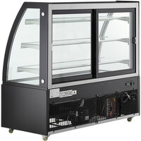 Avantco BCT-60 60 inch Black 3-Shelf Curved Glass Refrigerated Bakery Display Case with LED Lighting