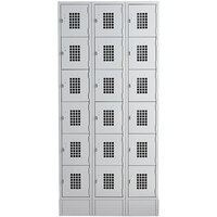 Regency Space Solutions Gray 36 inch x 12 inch x 78 inch 3 Wide, 6 Tier Locker