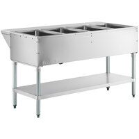 ServIt EST-4WS Four Pan Sealed Well Electric Steam Table with Adjustable Undershelf - 120V, 2000W