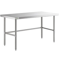 Regency 30 inch x 60 inch 16-Gauge 304 Stainless Steel Commercial Open Base Work Table