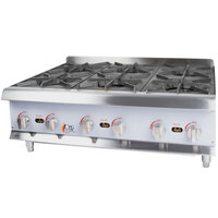 Cooking Performance Group R-CPG-36-NL 6 Burner Gas Countertop Range / Hot Plate - 132,000 BTU