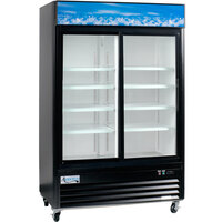 Avantco GDS-47-HC 53 inch Black Sliding Glass Door Merchandiser Refrigerator with LED Lighting