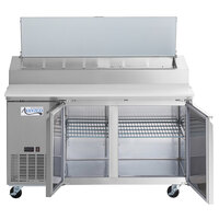 Avantco SSPPT-260 60 inch 2 Door Refrigerated Pizza Prep Table