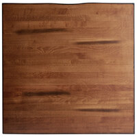 Lancaster Table & Seating 36 inch x 36 inch Solid Wood Live Edge Table Top with Antique Walnut Finish