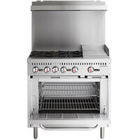 Cooking Performance Group S36-G12-N Natural Gas 4 Burner 36 inch Range with 12 inch Griddle and Standard Oven