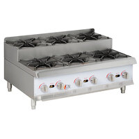 Cooking Performance Group SR-CPG-36-NL 36" Step-Up Countertop Range / Hot Plate with 6 High Output Burners - 180,000 BTU