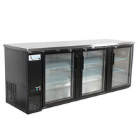 Avantco UBB-4G-HC 90 inch Black Counter Height Glass Door Back Bar Refrigerator with LED Lighting