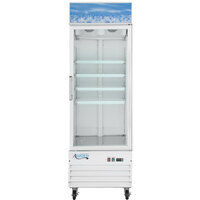 Avantco GDC-12F-HC 27 1/8 inch White Swing Glass Door Merchandiser Freezer with LED Lighting