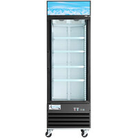 Avantco GDC-12F-HC 27 1/8 inch Black Swing Glass Door Merchandiser Freezer with LED Lighting