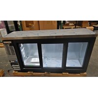 Beverage-Air BB72HC-1-GS-B-27-ALT 72 inch Black Counter Height Sliding Glass Door Back Bar Refrigerator with Left Side Compressor