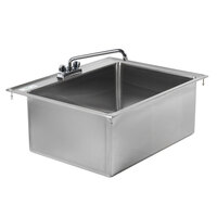 Regency 28 inch x 20 inch x 12 inch 16-Gauge Stainless Steel One Compartment Drop-In Sink with 12 inch Faucet