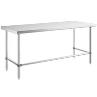 Regency 30 inch x 72 inch 16-Gauge 304 Stainless Steel Commercial Open Base Work Table