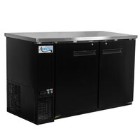 Avantco UBB-60-HC 60 inch Black Counter Height Narrow Solid Door Back Bar Refrigerator with LED Lighting