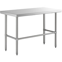 Regency 24 inch x 48 inch 16-Gauge 304 Stainless Steel Commercial Open Base Work Table