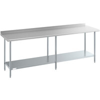 Steelton 24" x 96" 18 Gauge 430 Stainless Steel Work Table with Undershelf and 2" Rear Upturn