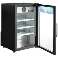 Avantco CRM-7-HC Black Countertop Display Refrigerator with Swing Door - 4.1 Cu. Ft.
