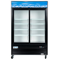 Avantco GDS-47-HC 53 inch Black Sliding Glass Door Merchandiser Refrigerator with LED Lighting