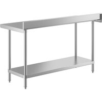 Regency 24 inch x 60 inch 16-Gauge Stainless Steel Commercial Work Table with 4 inch Backsplash and Undershelf