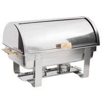 Choice Deluxe 8 Qt. Full Size Gold Accent Roll Top Chafer