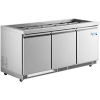 Avantco SS-CFT-72-HC 72 inch Stainless Steel Refrigerated Salad Bar / Cold Food Table
