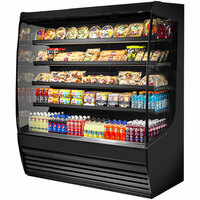 Federal Industries VRSS7278C-QS Vision Series 71 1/4 inch Black High Profile Curved Refrigerated Self-Serve Merchandiser with Four Shelves