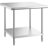 Regency Spec Line 36 inch x 36 inch 14 Gauge Stainless Steel Commercial Work Table with Undershelf