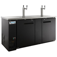 Avantco UDD-3-HC Black Kegerator / Beer Dispenser with (2) 2 Tap Towers - (3) 1/2 Keg Capacity