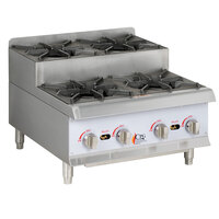Cooking Performance Group SR-CPG-24-NL 24" Step-Up Countertop Range / Hot Plate with 4 High Output Burners - 120,000 BTU