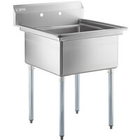 Steelton 29 1/2" 18-Gauge Stainless Steel One Compartment Commercial Sink without Drainboard - 24" x 24" x 12" Bowl