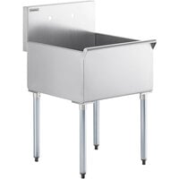 Steelton 24" 16-Gauge Stainless Steel One Compartment Commercial Utility Sink - 24" x 24" x 14" Bowl