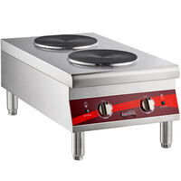 Avantco CER-200 Dual Solid French-Style Burner Countertop Electric Range - 208/240V, 2260/3600W