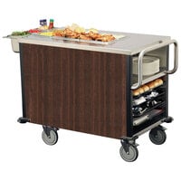 Lakeside 6754W SuzyQ Walnut Dining Room Meal Serving System with One Heated Well - 120V