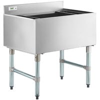 Regency 21" x 30" Underbar Ice Bin with 7 Circuit Post-Mix Cold Plate and Bottle Holders
