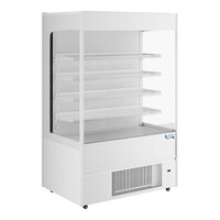 Avantco VOA-48-W 47 3/16" White Extra Deep Vertical Open Air Merchandiser with LED Lighting - 115V