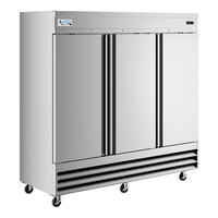 Avantco SS-3F-HC 81 5/16" Stainless Steel Solid Door Reach-In Freezer