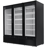 Beverage-Air MT72-1B 79" Marketeer Series Black Refrigerated Swing Glass Door Merchandiser with LED Lighting