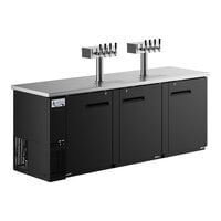 Avantco UDD-4-HC (2) Four Tap Kegerator Beer Dispenser - Black, (3) 1/2 Keg Capacity