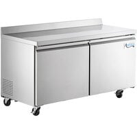 Avantco SS-WT-60F-HC 60" Two Door Worktop Freezer with 3 1/2" Backsplash