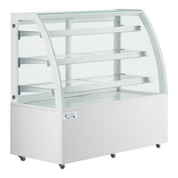 Avantco BCTD-60 60" White 3-Shelf Curved Glass Dry Bakery Display Case with LED Lighting