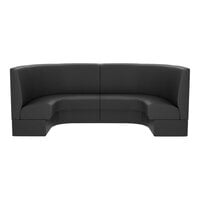 QA Group Cascade 96" Long Ebony Plain 1/2 Circle Booth - 36" High